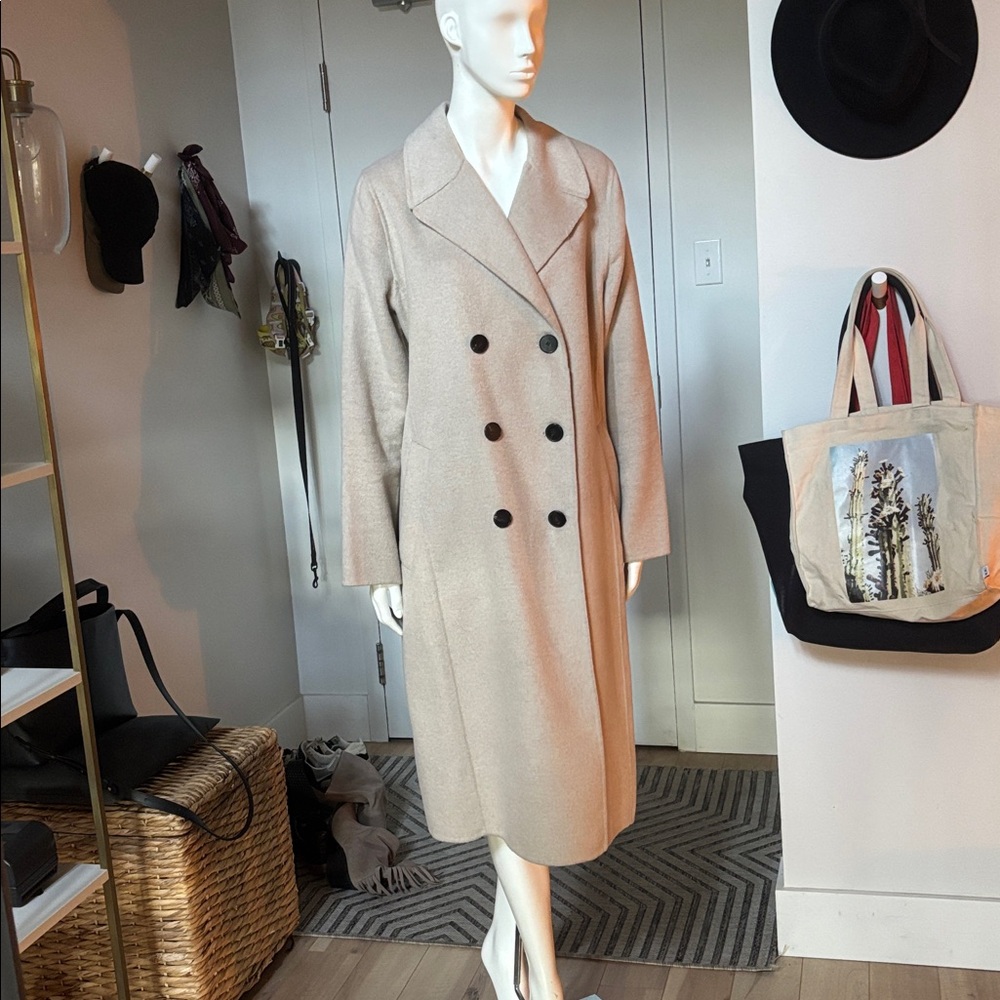 Zara Cream Wool Blend Coat